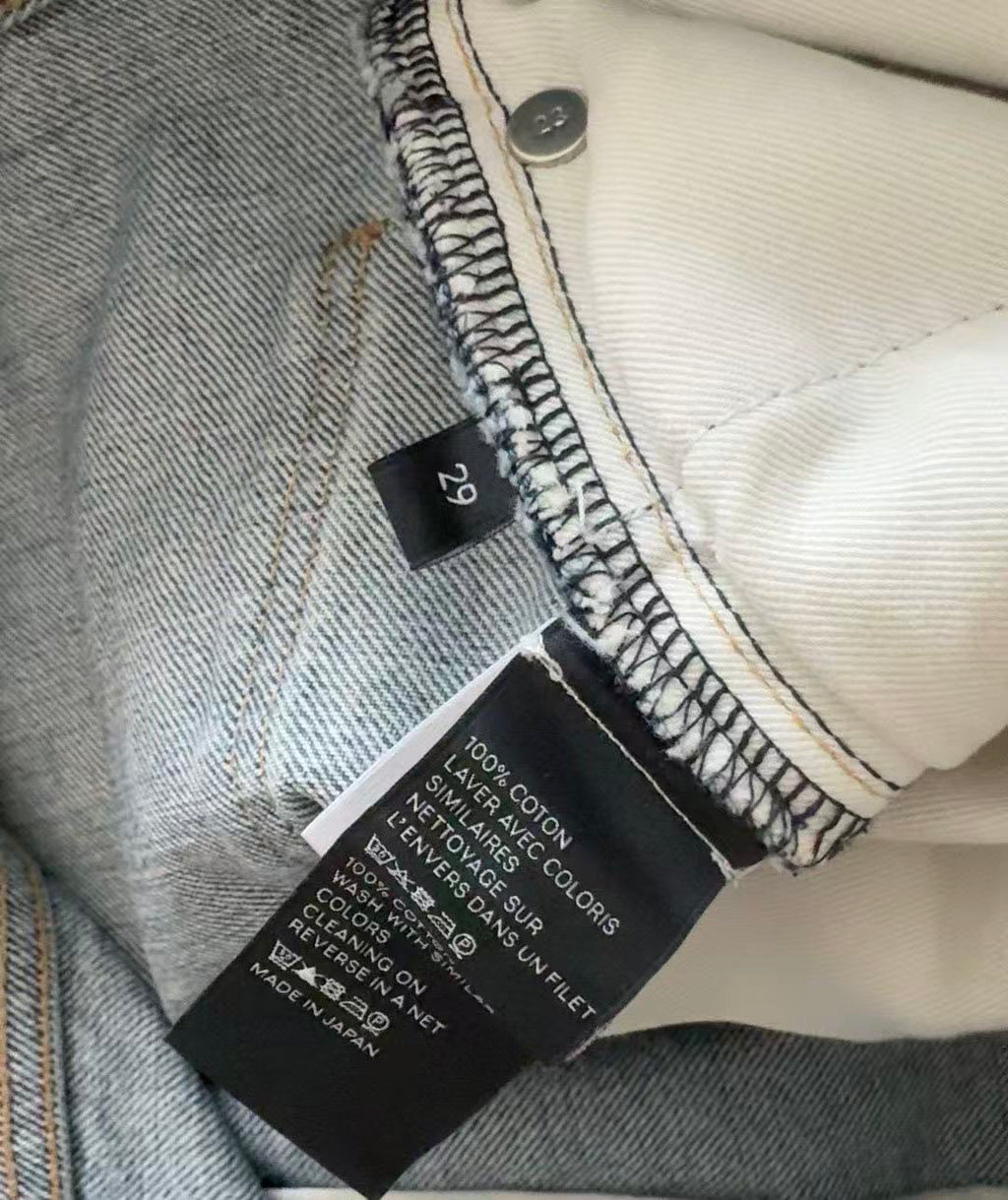 Celine 23SS Wesley Leopard Jeans in Zuma Wash Denim