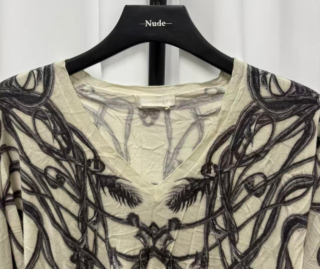 Alexander Mcqueen Thorns Pleated Vine Sweater