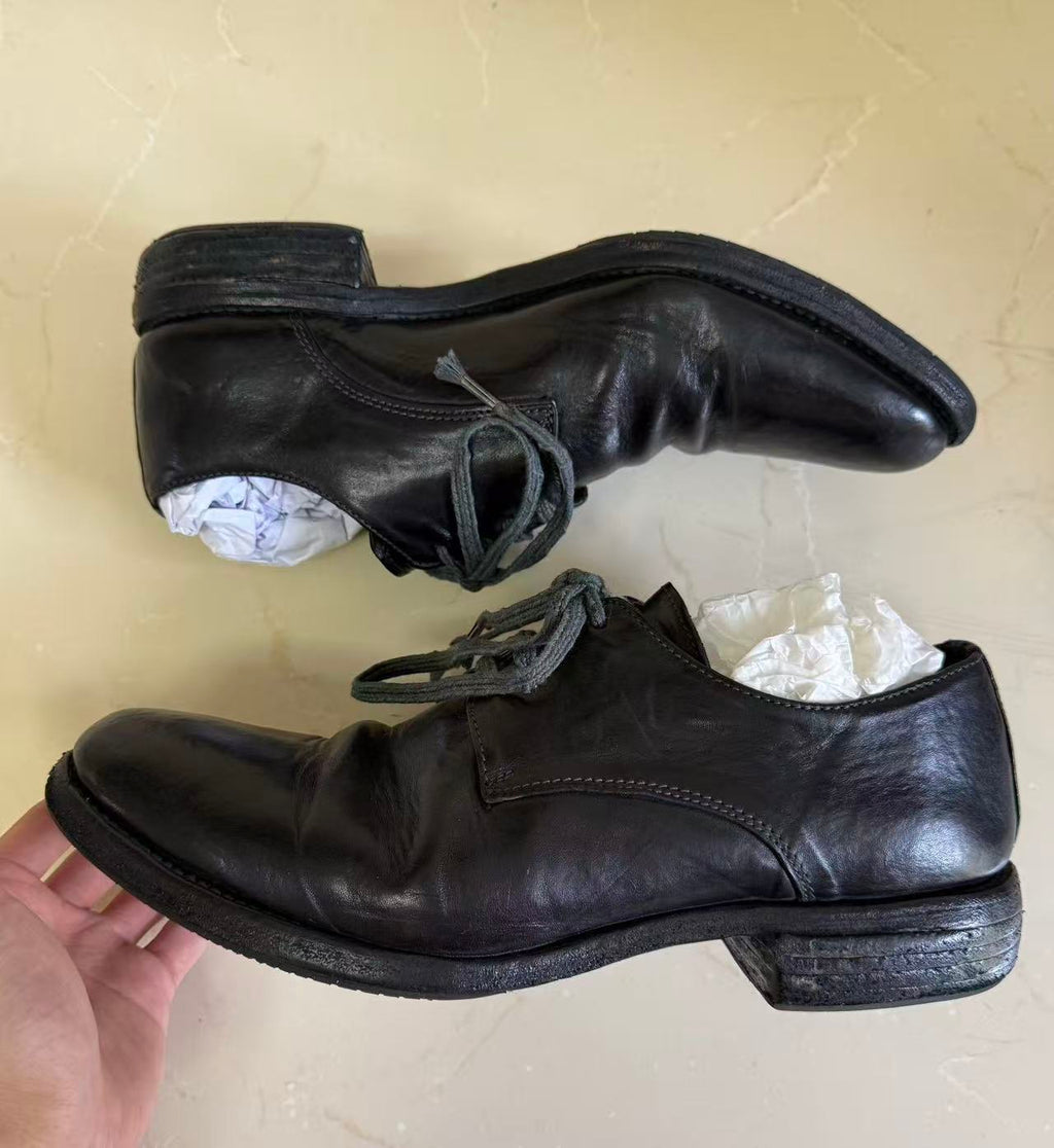 Carol Christian Poell Black Kangaroo Leather Derby