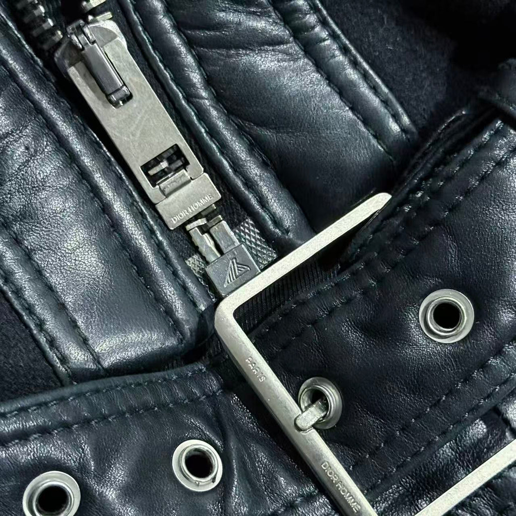 Dior Homme 04AW “VOTC”  Wool Blend Leather Sleeve Jacket