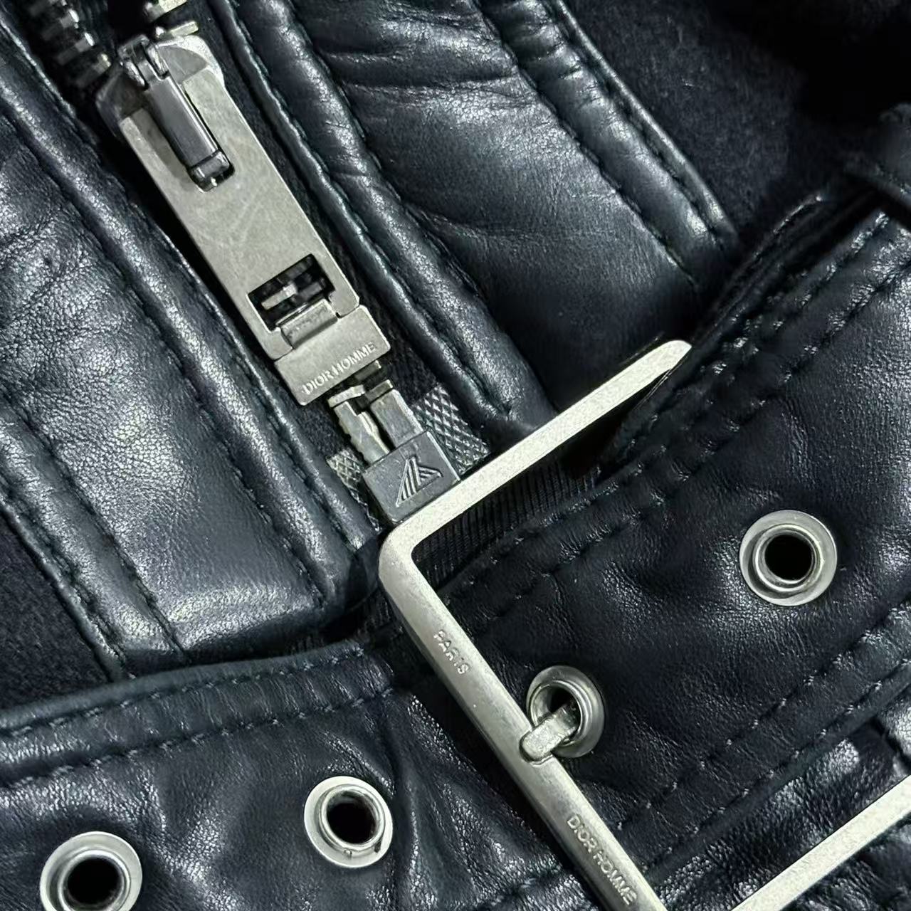Dior Homme 04AW “VOTC”  Wool Blend Leather Sleeve Jacket