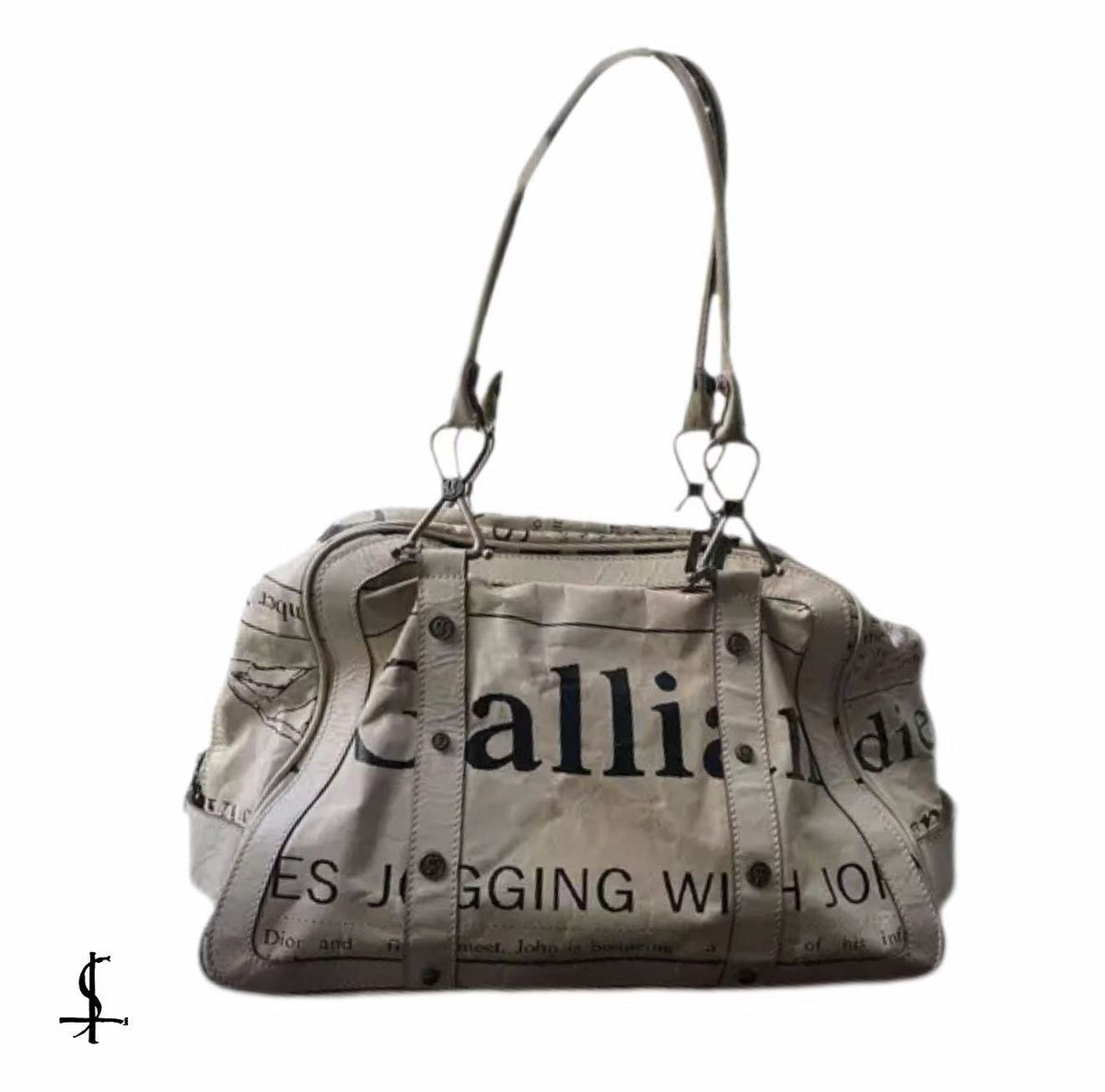 John Galliano 08SS Newspaper Bowler Bag