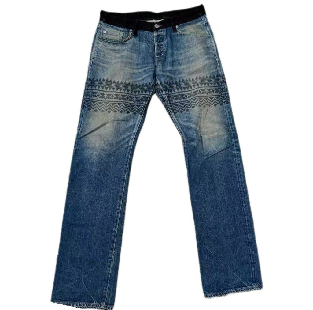 Hysteric Glamour 00s Cummerbund Navajo Print Denim Jeans