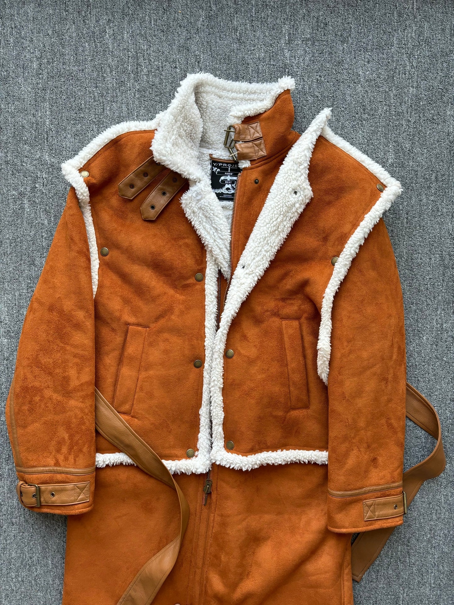 Y/project fw22-23 Snap Panel Faux-Shearling Coat