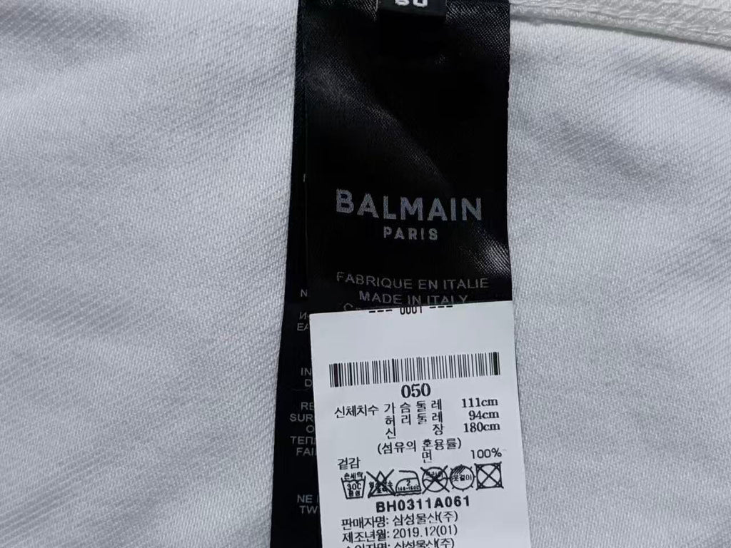 Balmain Distressed Denim Jacket