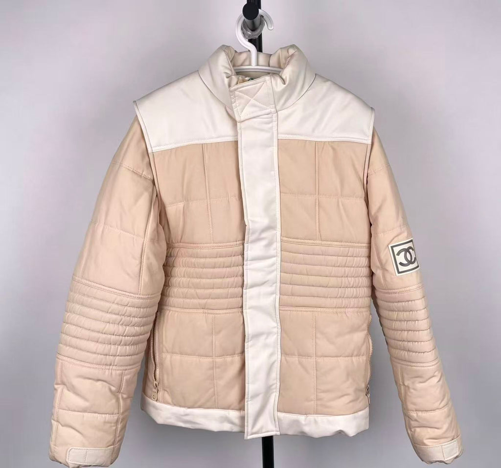Chanel White Synthetic Quilted Ski Jacket