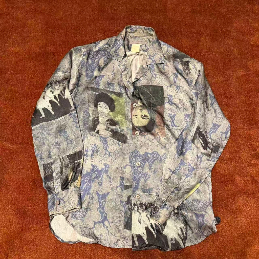 Yohji  Yamamoto Pour Homme Printed Silk Shirt