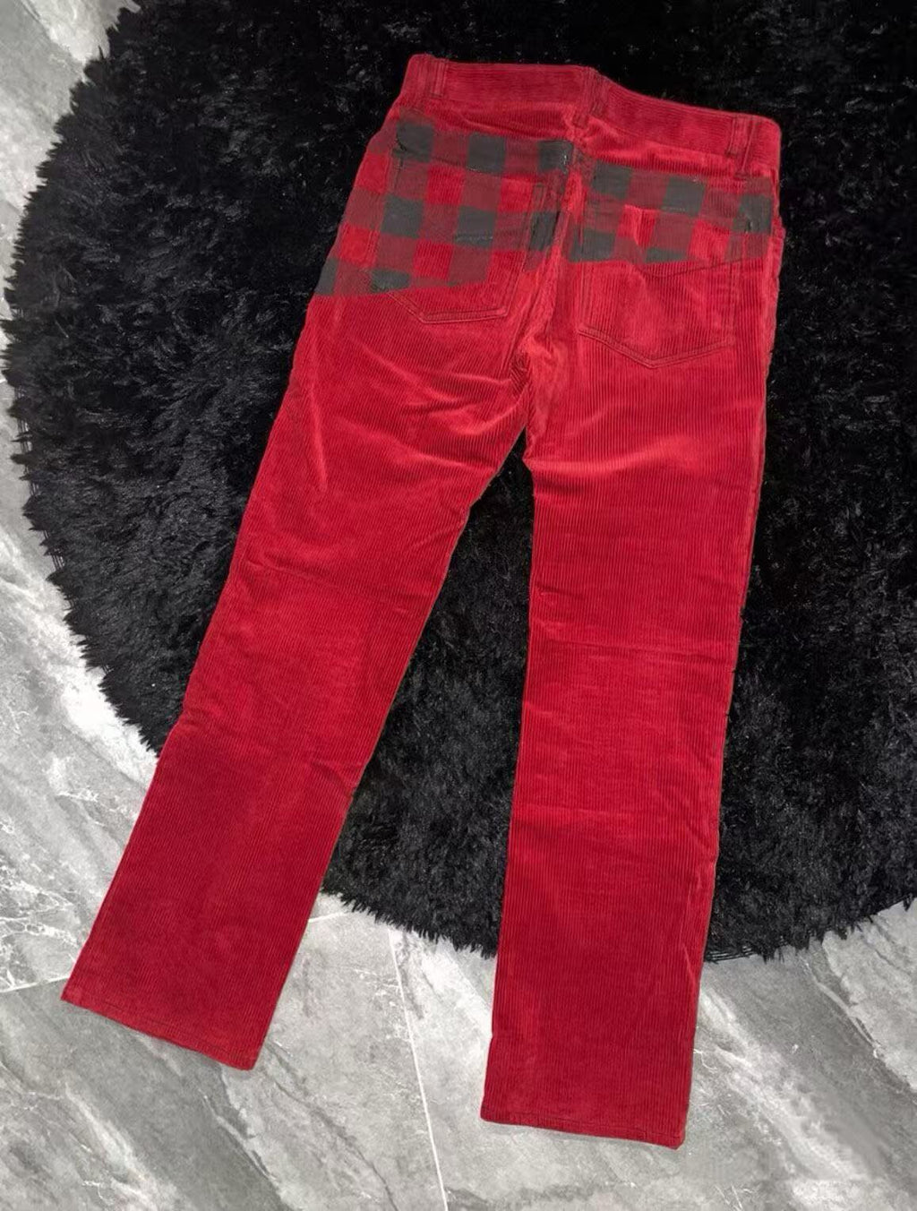 Number Nine 07AW Plaid Print Corduroy Pant