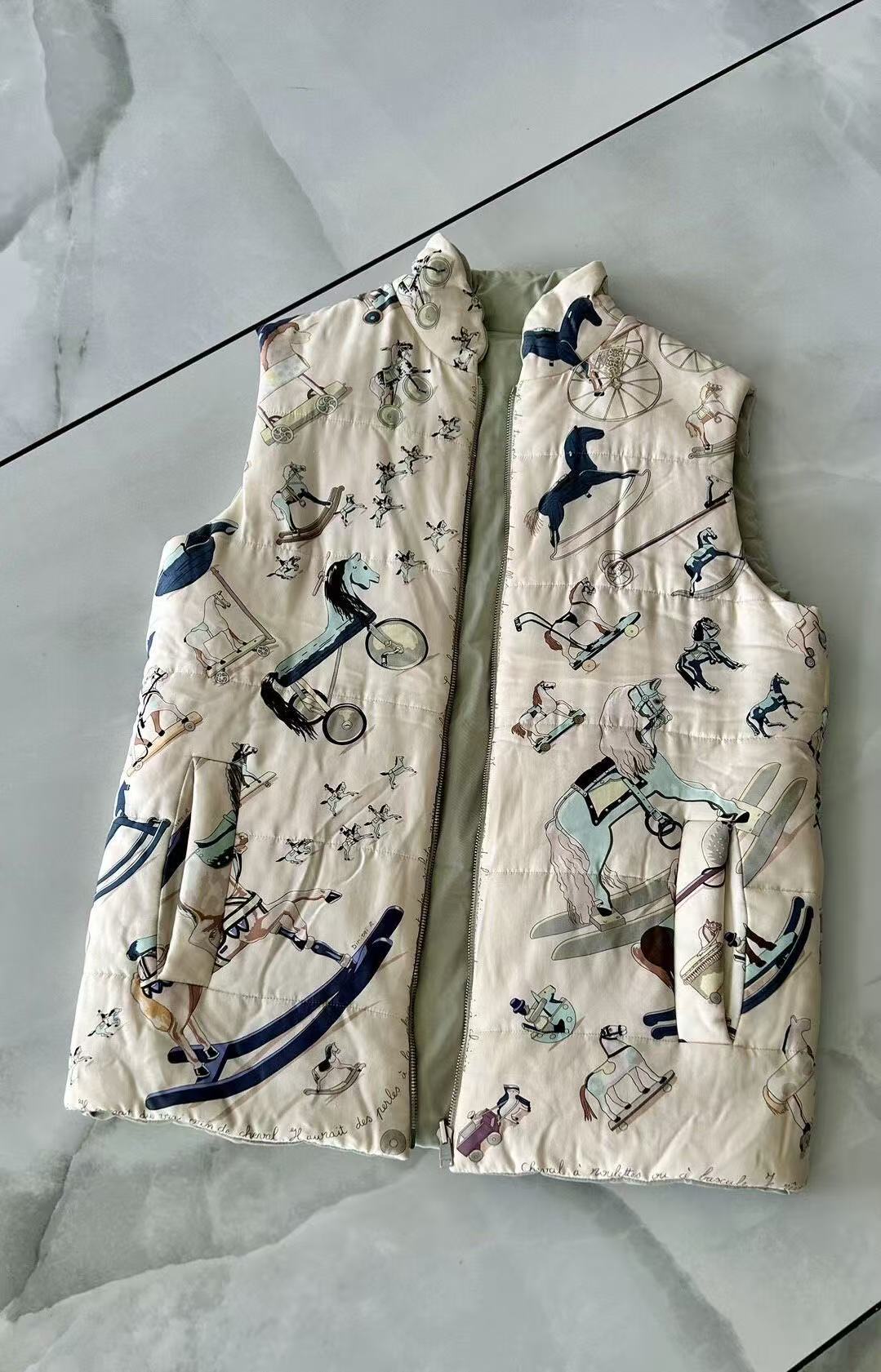 Hermes By Maison Margiela Raconte-moi le Cheval Print Quilted Vest