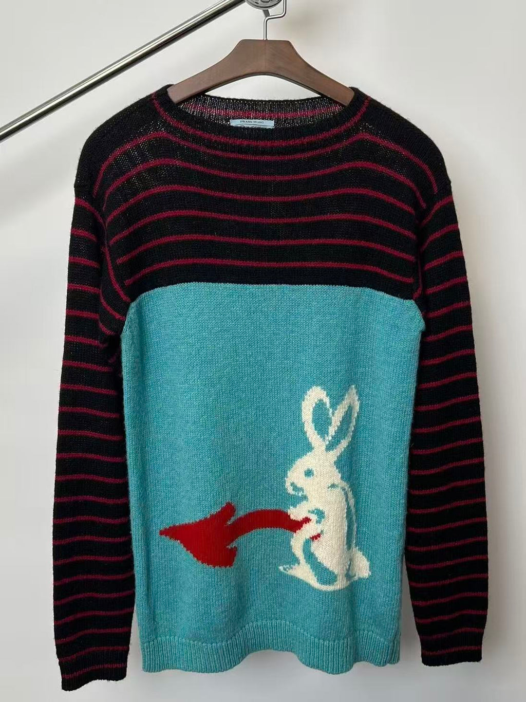 Prada 16SS Bunny Rabbit Pattern Wool Sweatshirt