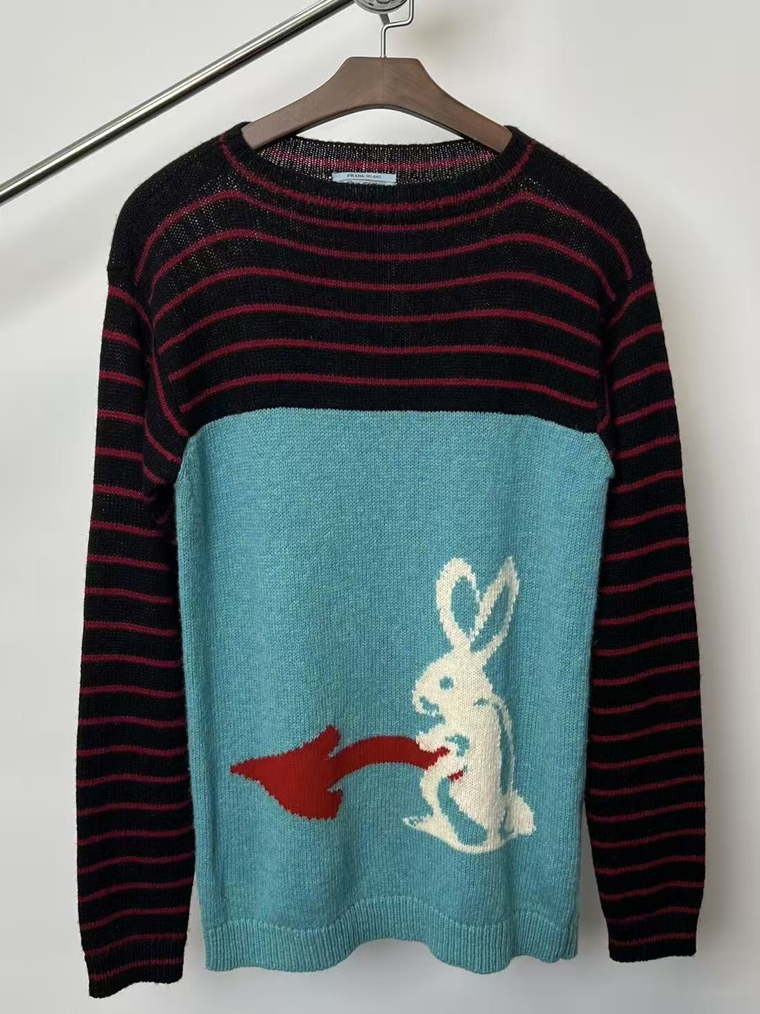 Prada 16SS Bunny Rabbit Pattern Wool Sweatshirt