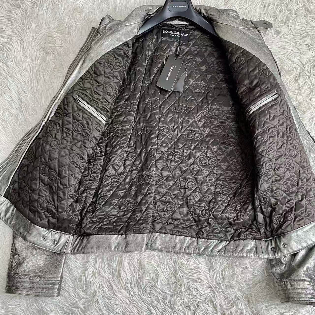 Dolce&Gabbana Runway Silver Leather Jacket