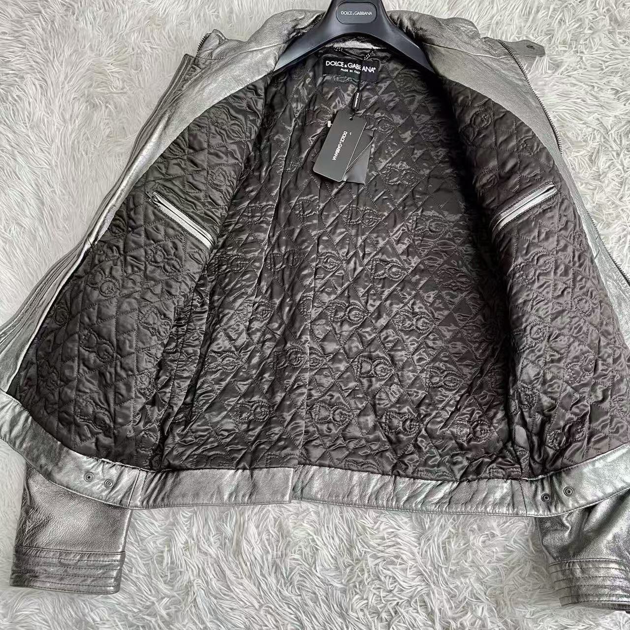 Dolce&Gabbana Runway Silver Leather Jacket