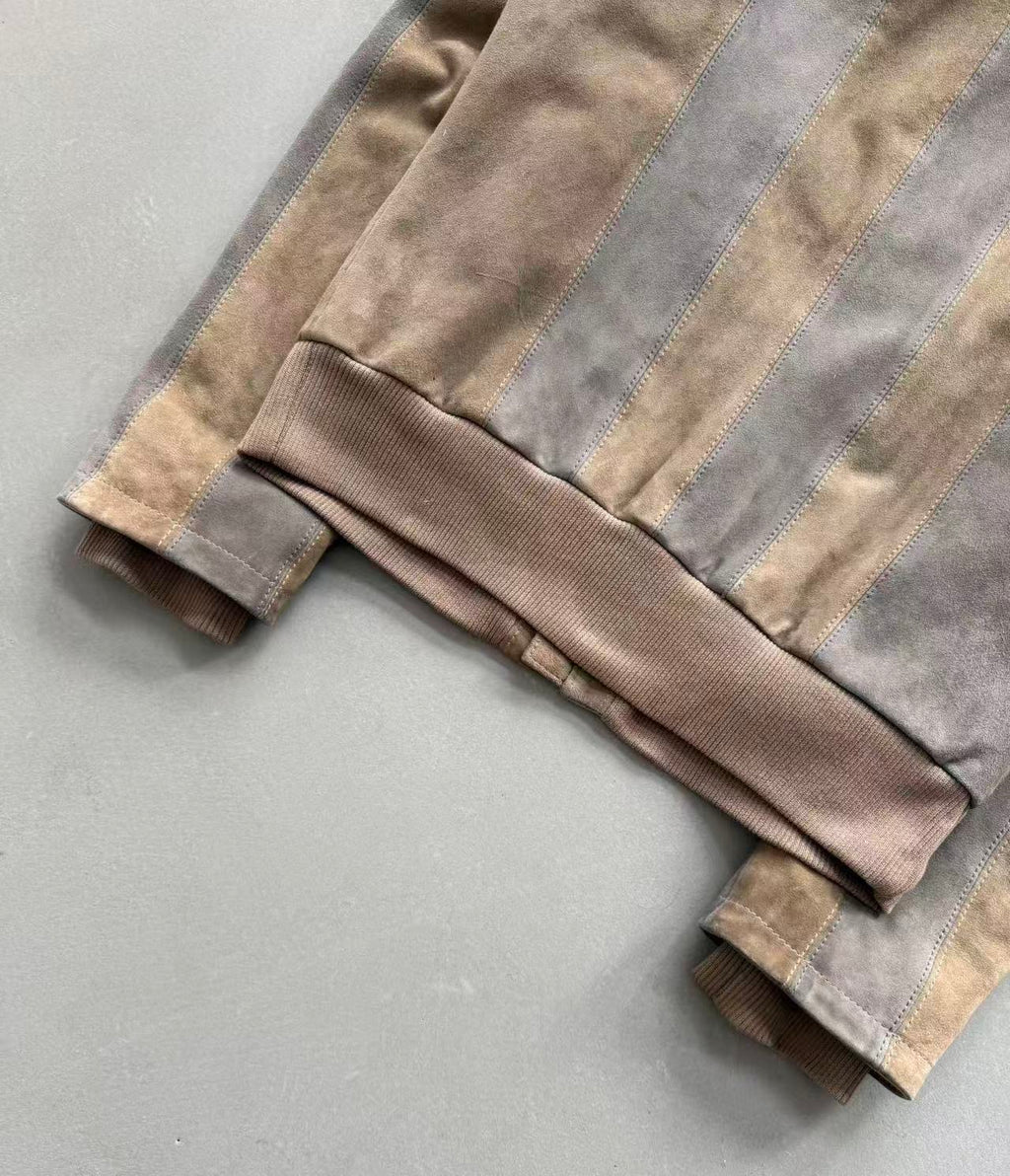 Dolce & Gabbana 2007SS Runway Striped Goatskin Leather Jacket