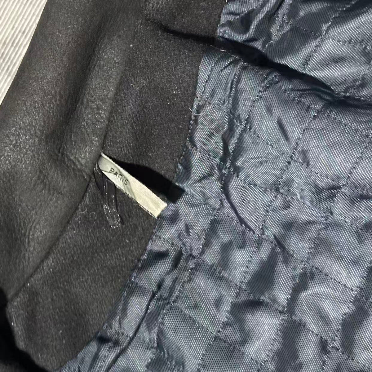 Dior Homme Dark Wool Leather Bomber Jacket