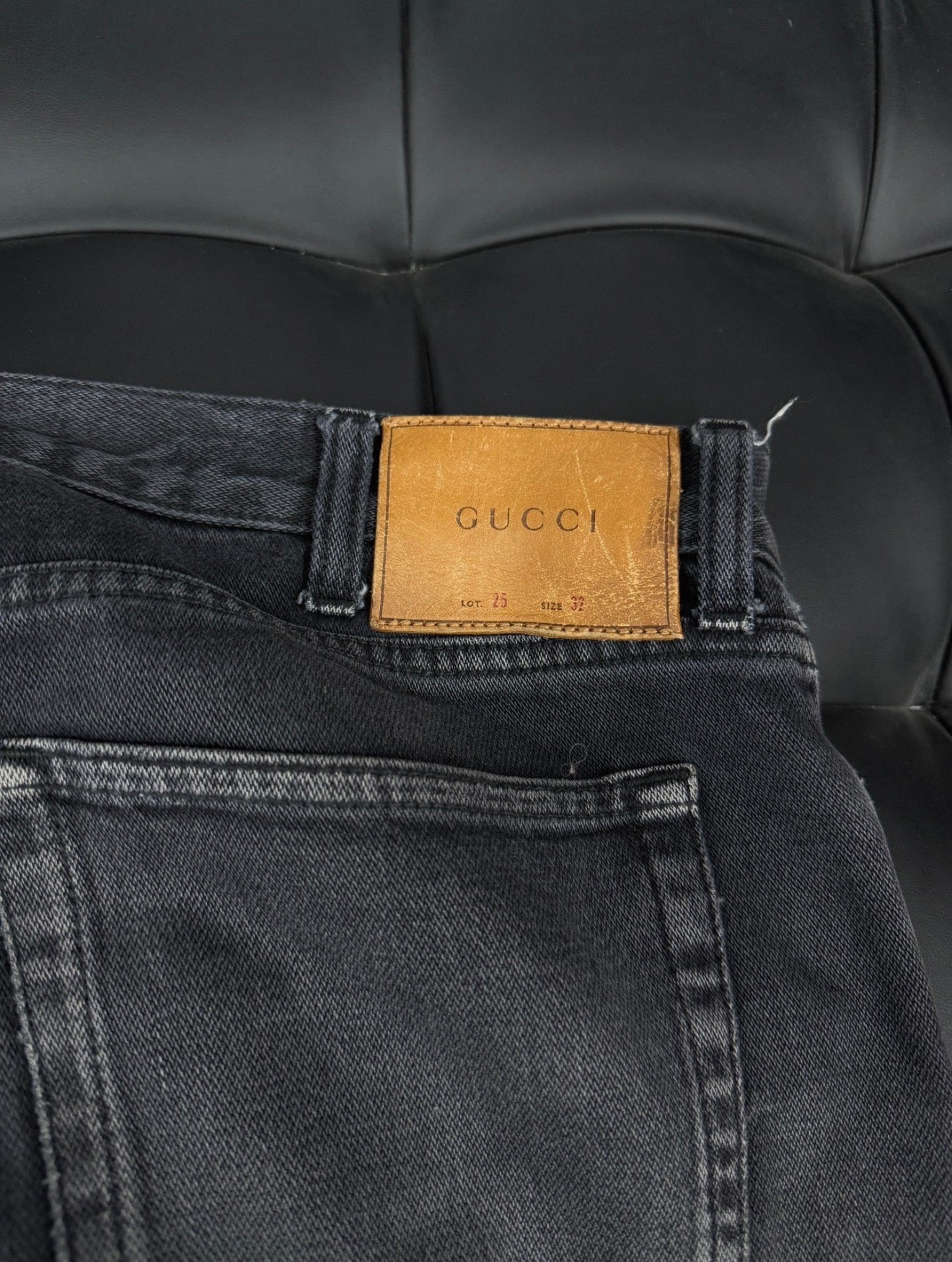Gucci bird embroidered jeans