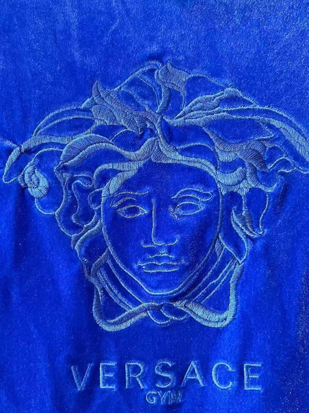 Versace Blue Velvet Medusa Hooded Jacket