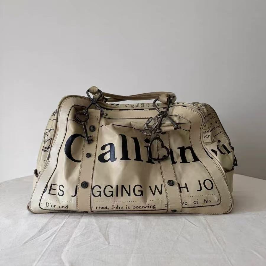 John Galliano 08SS Newspaper Bowler Bag