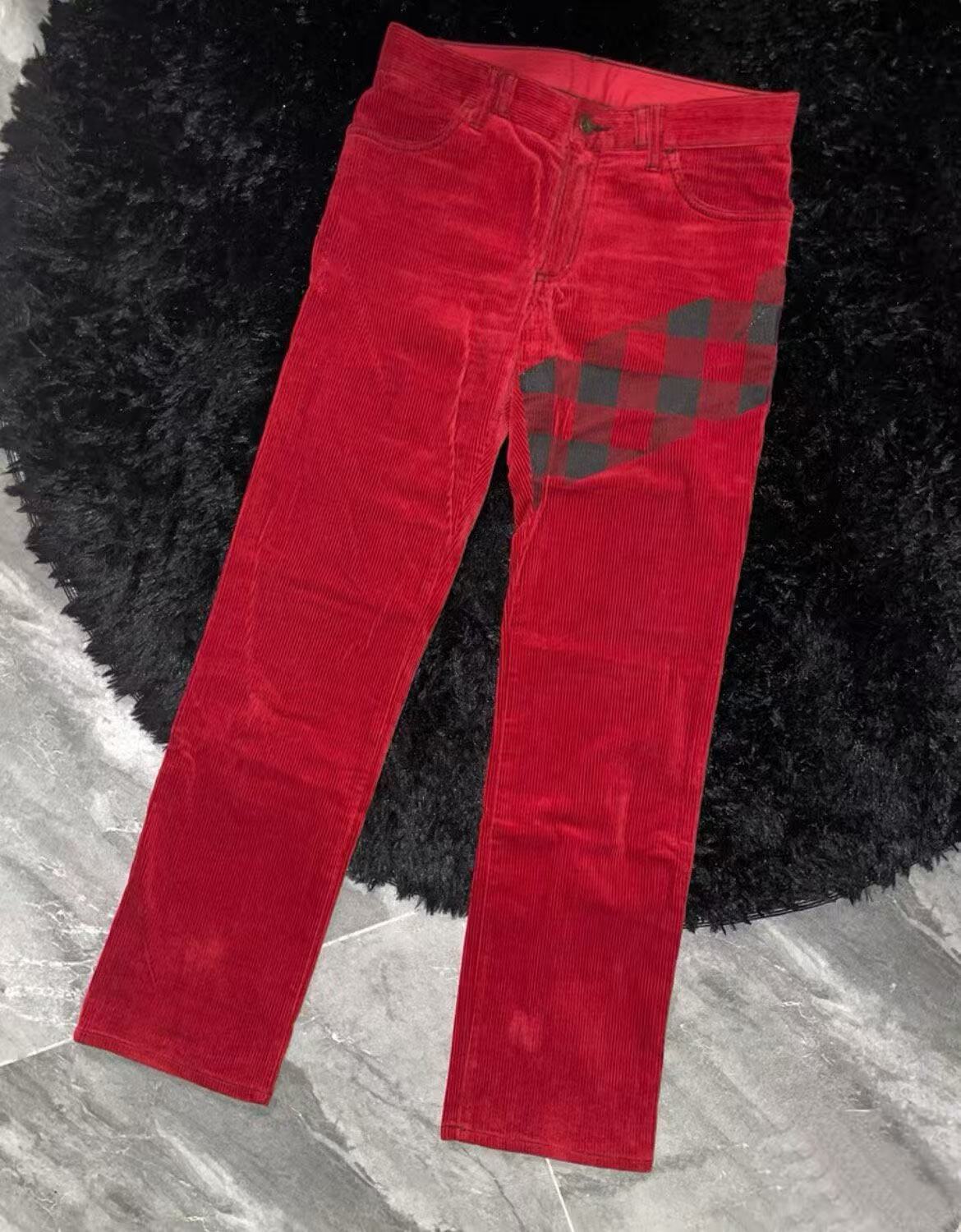 Number Nine 07AW Plaid Print Corduroy Pant