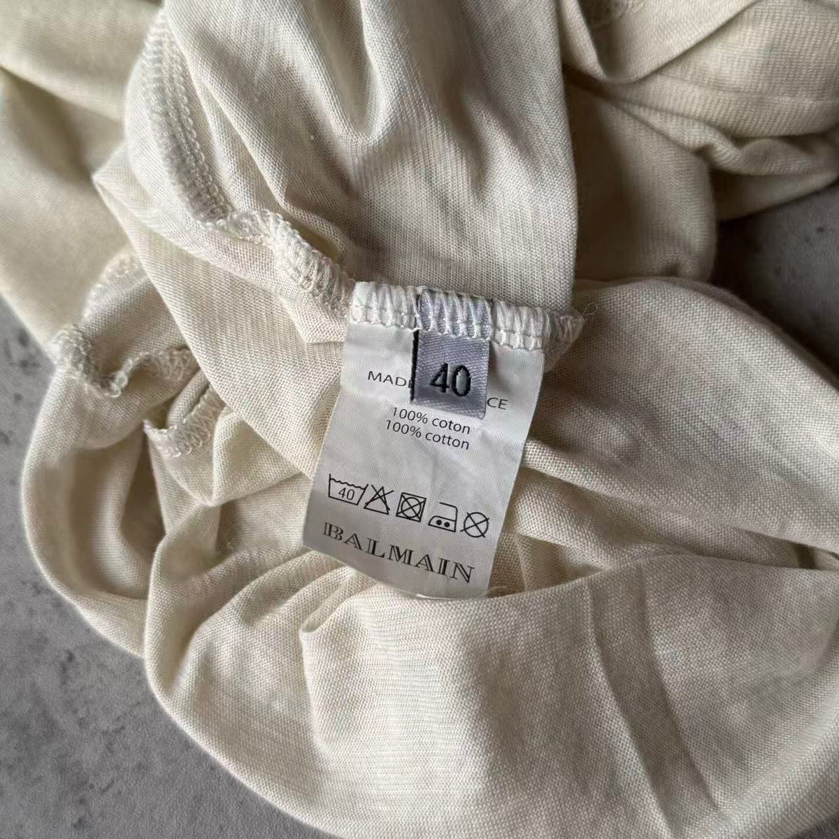 Balmain 12SS Off‑white Ink Wash Butterfly Wing Print Tee