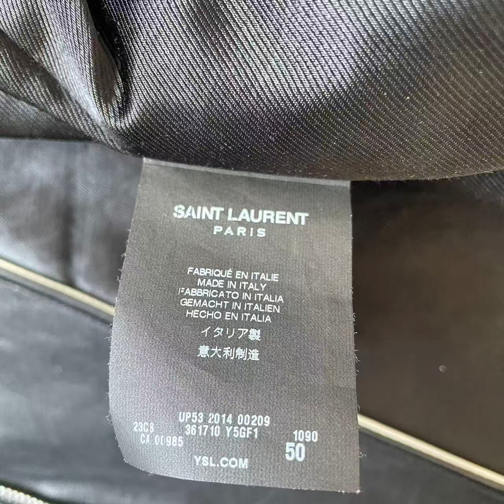 Saint Laurent 14FW Aged Black And White Leather Jacket