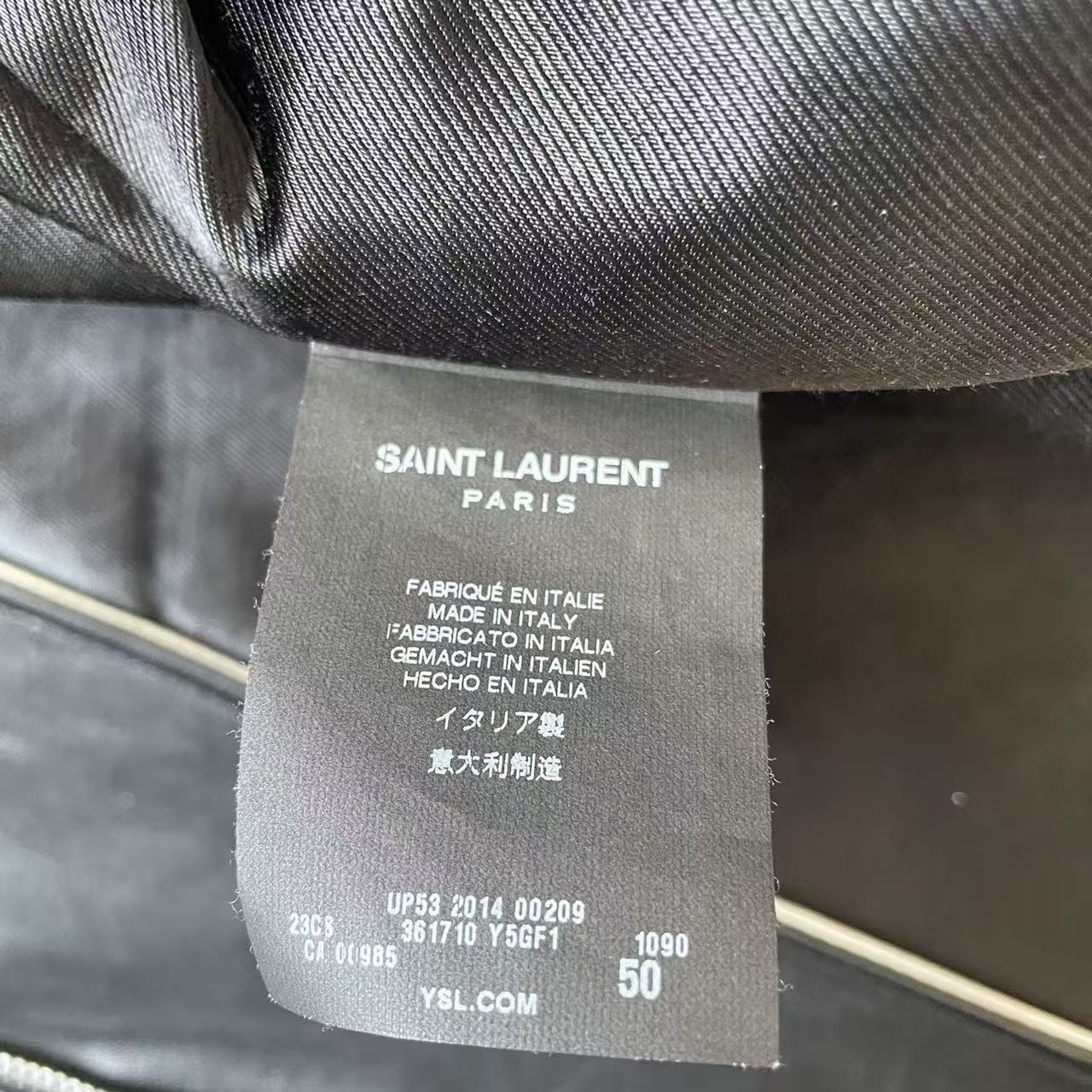 Saint Laurent 14FW Aged Black And White Leather Jacket