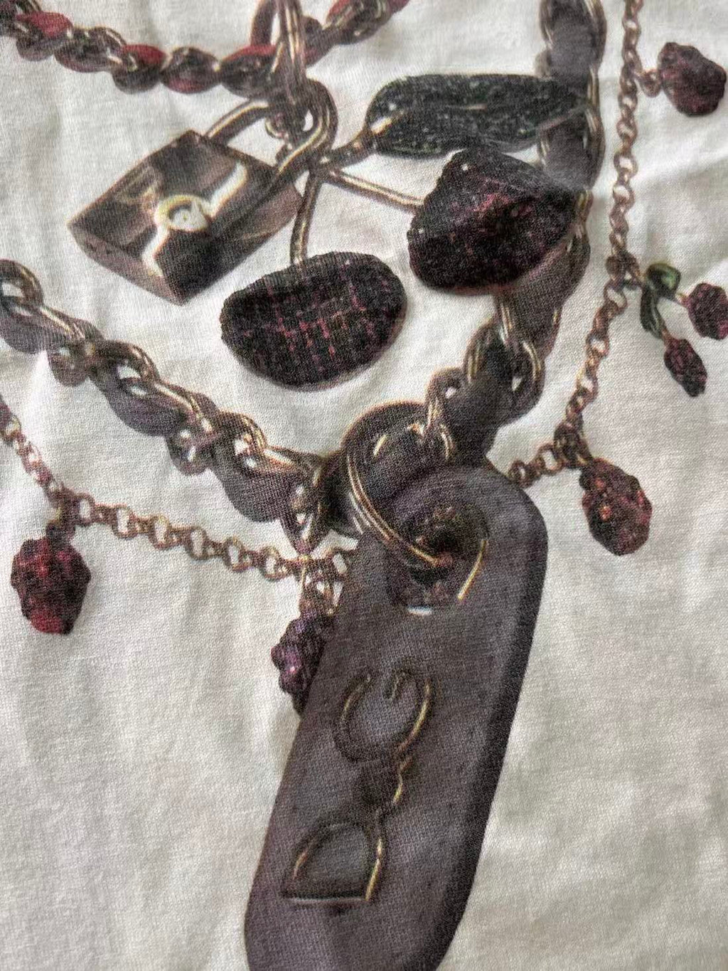 Dolce&Gabbana 02SS Trompe-l'œil Cherry Chain Print Tank Top