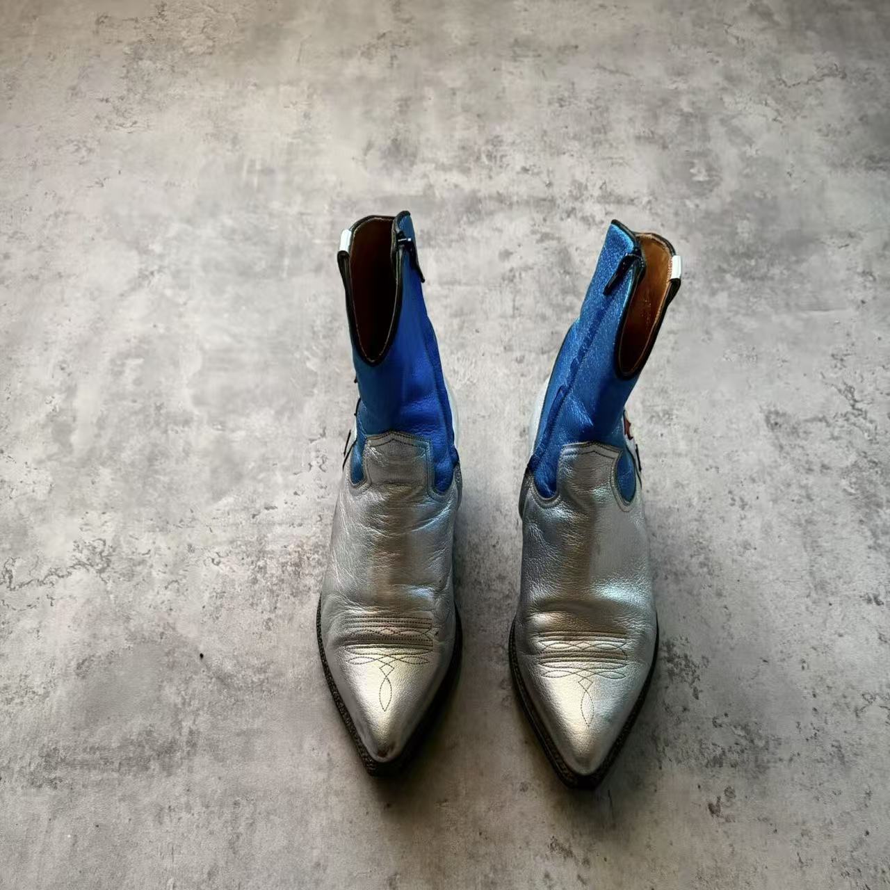 Saint Laurent 15SS Psych Rock  Star Metallic Leather Boots
