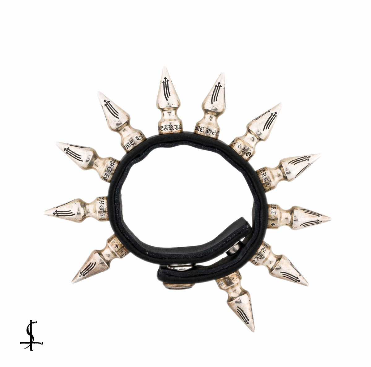 Chrome Hearts Punk Series Spike Leather Bracelet