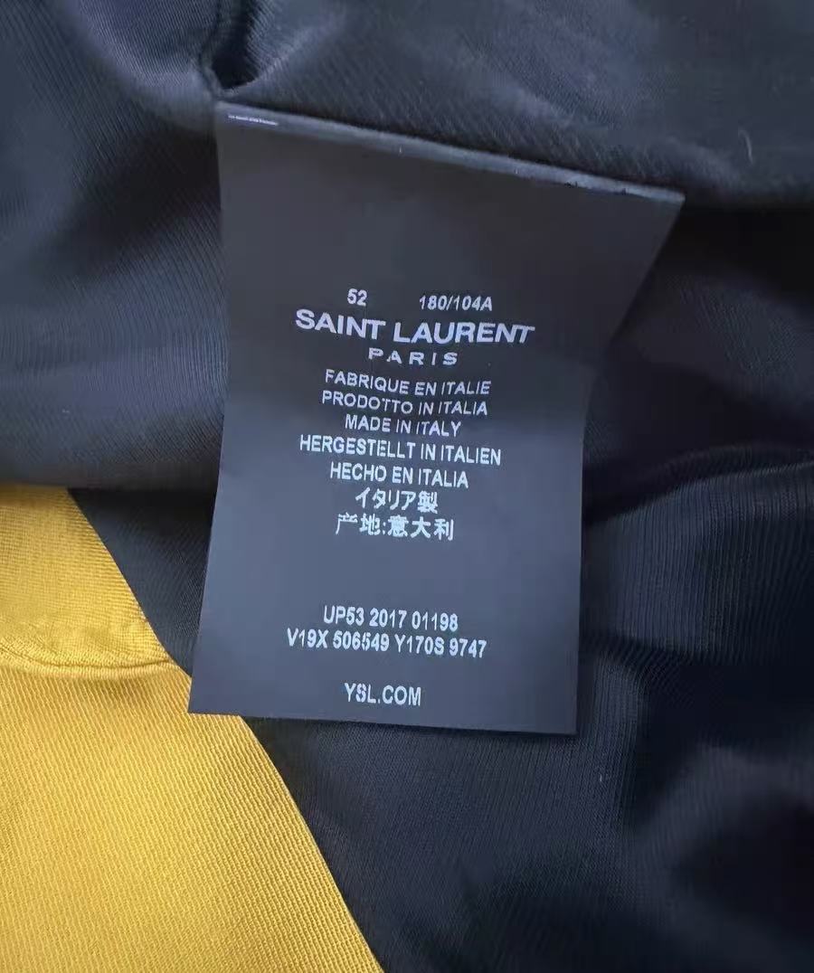 Saint Laurent 18ss Yellow Ikat Teddy Bomber Jacket
