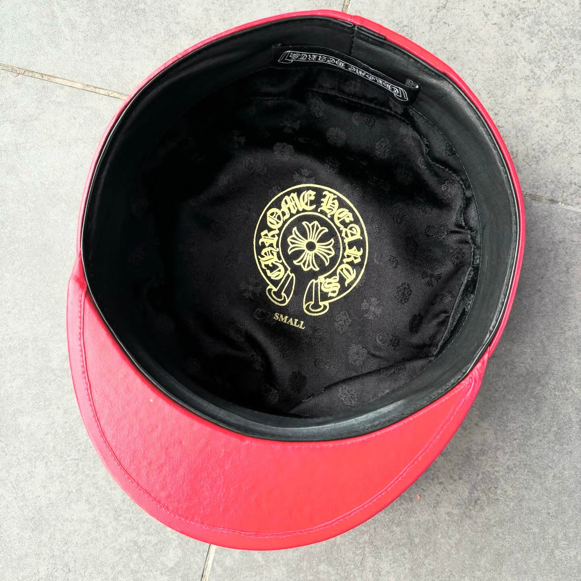 Chrome hearts military leather cap