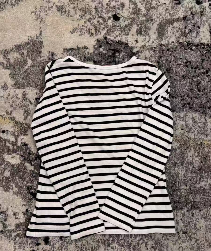 Junya Watanabe 02SS Kentaro Kobuke Striped Graphic Print Long-Sleeve Tee