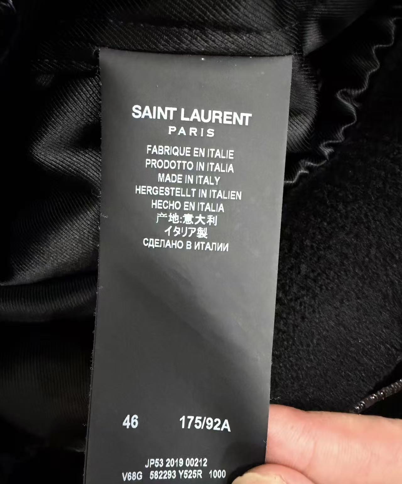 Saint Laurent 19FW Black Sequin Teddy Tangle Jacket