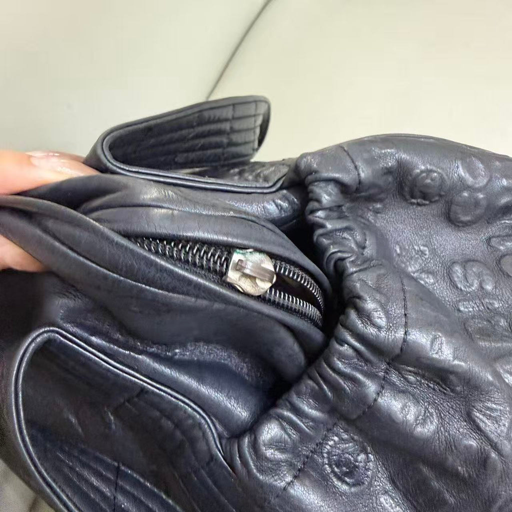 Chanel Black Embossed Bowling Bag