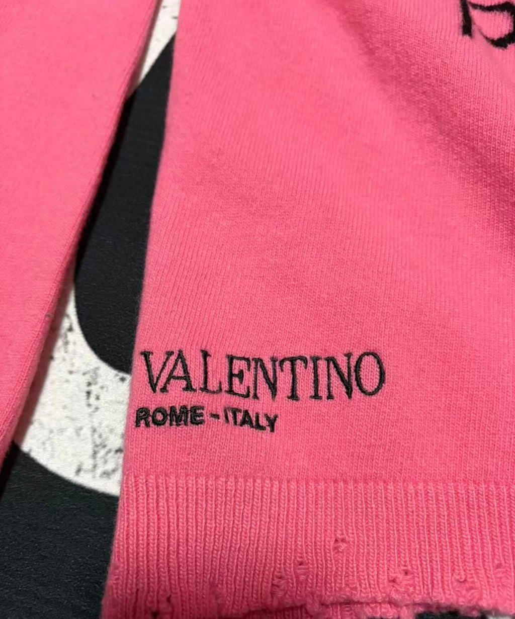 Valentino 18SS Pink Is Punk Distressed Sweatshirt