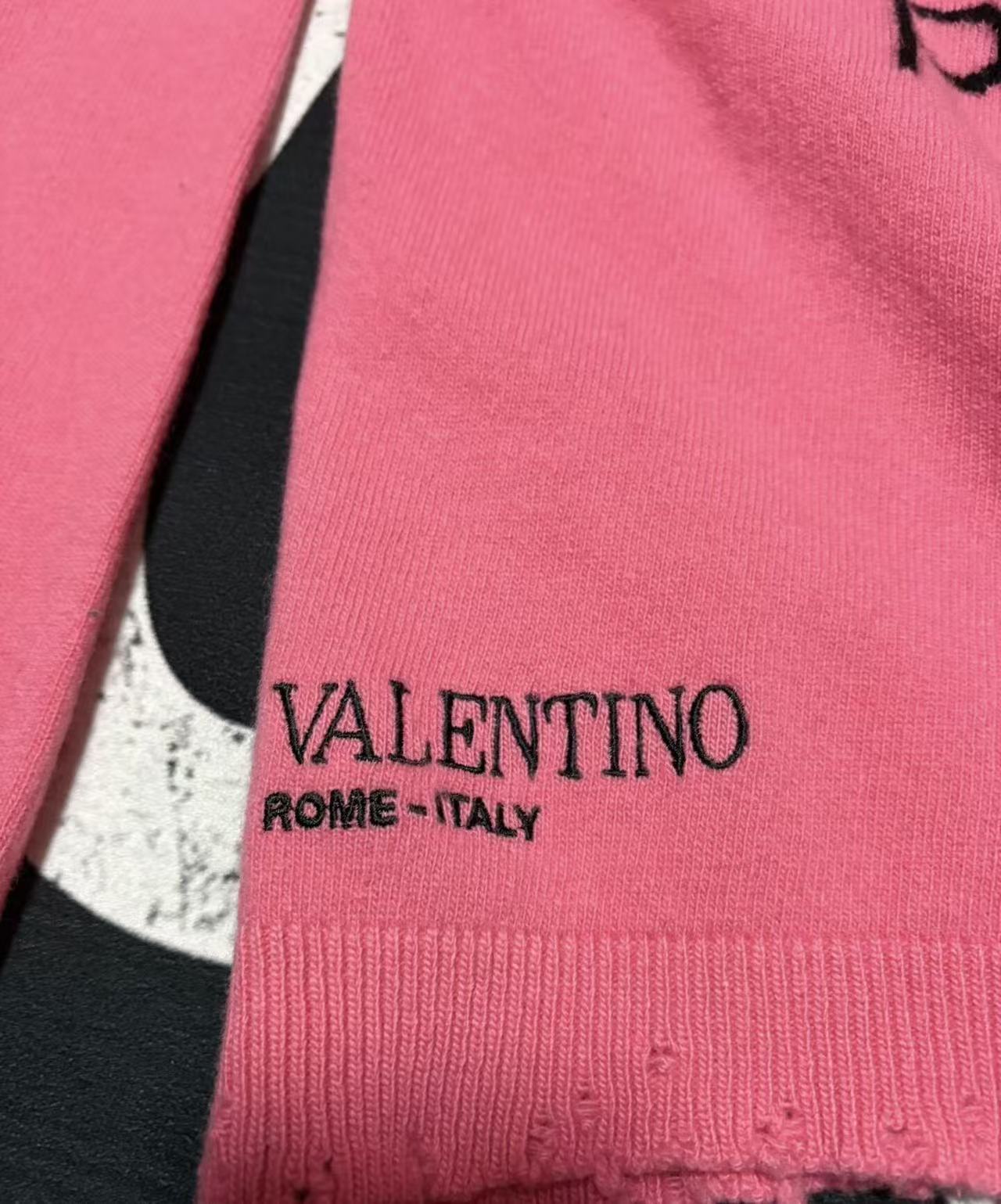 Valentino 18SS Pink Is Punk Distressed Sweatshirt