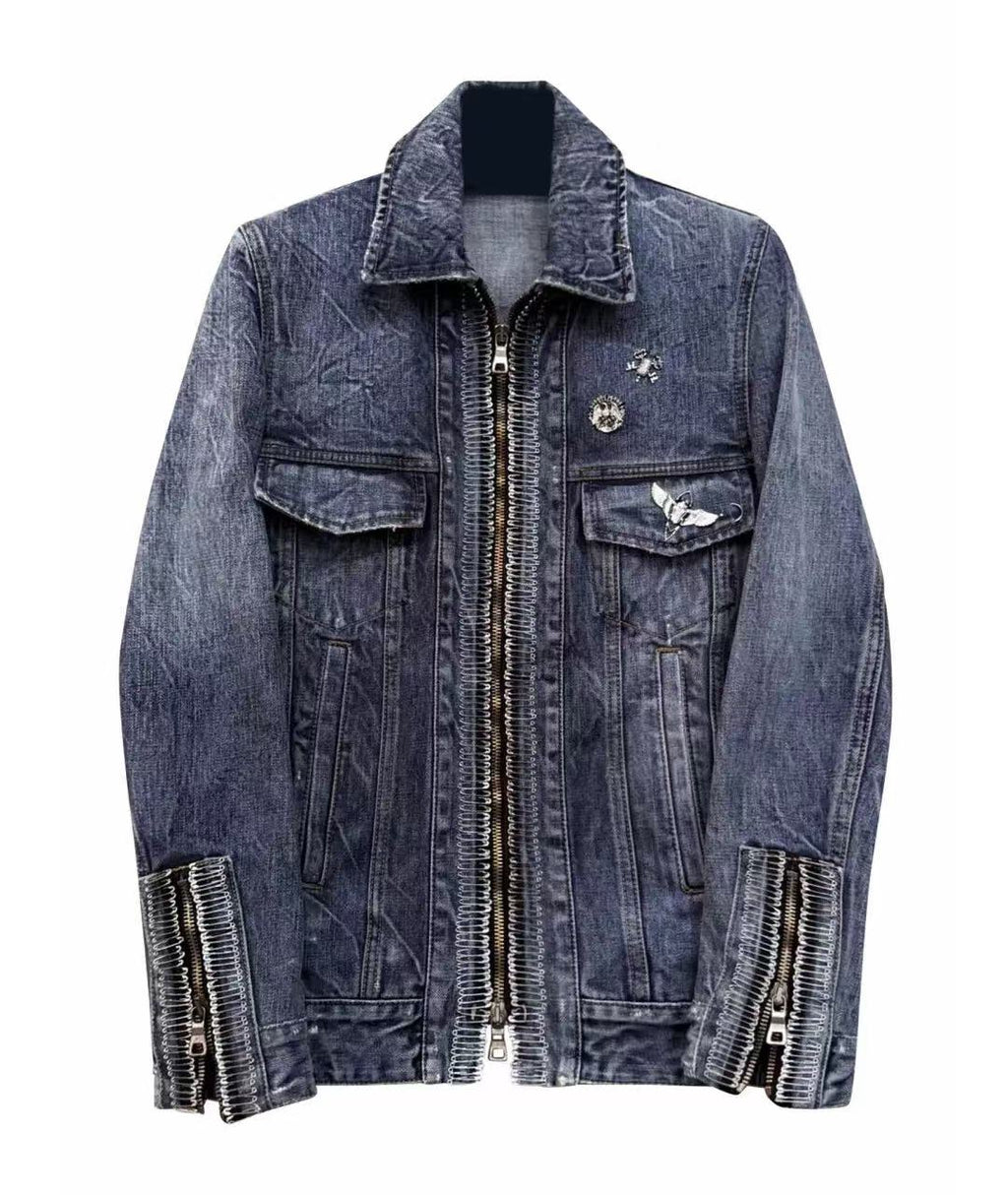 Balmain 11SS Safety Pin Denim Jacket