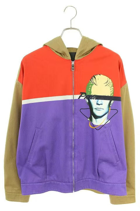 Prada Runway Colorblock Face Hooded Jacket