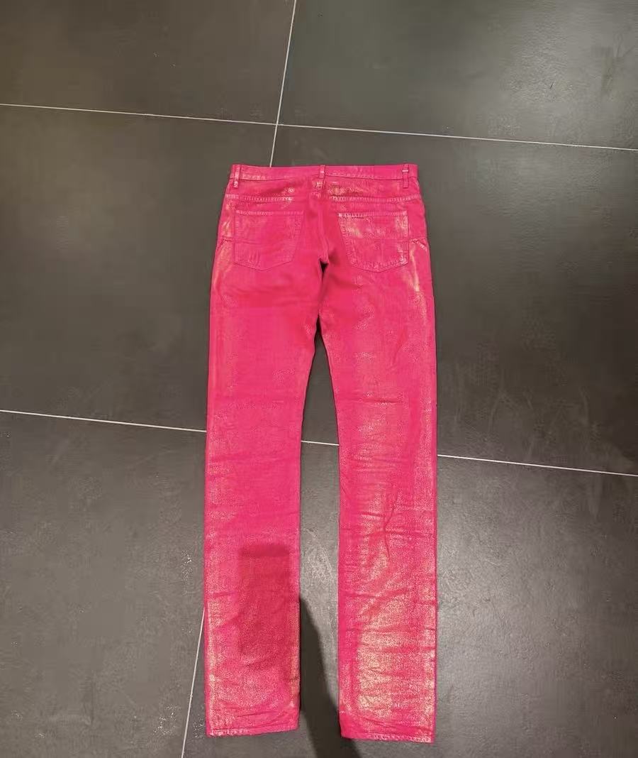 Dior Homme 05SS Gold Shimmer Fuchsia Pink Jeans