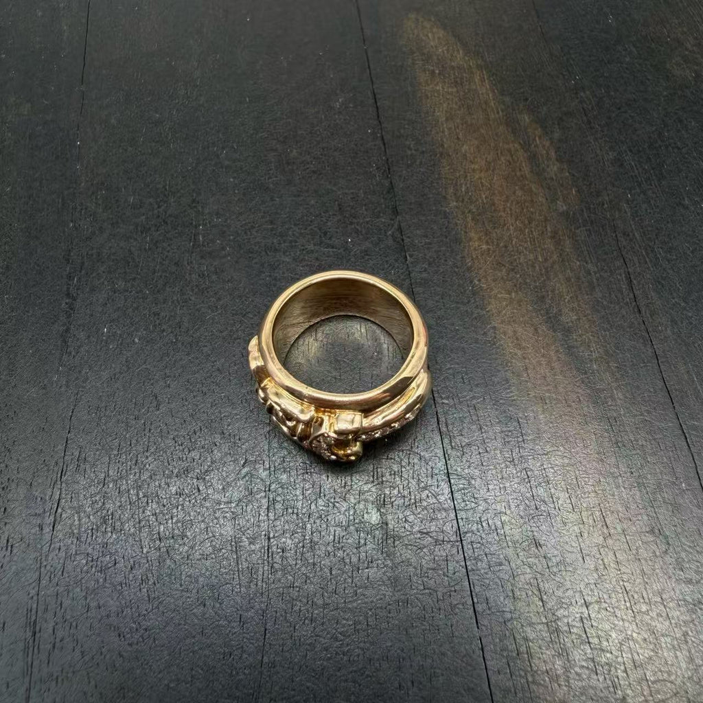 Chrome Hearts 22k Gold Diamonds Dagger Ring