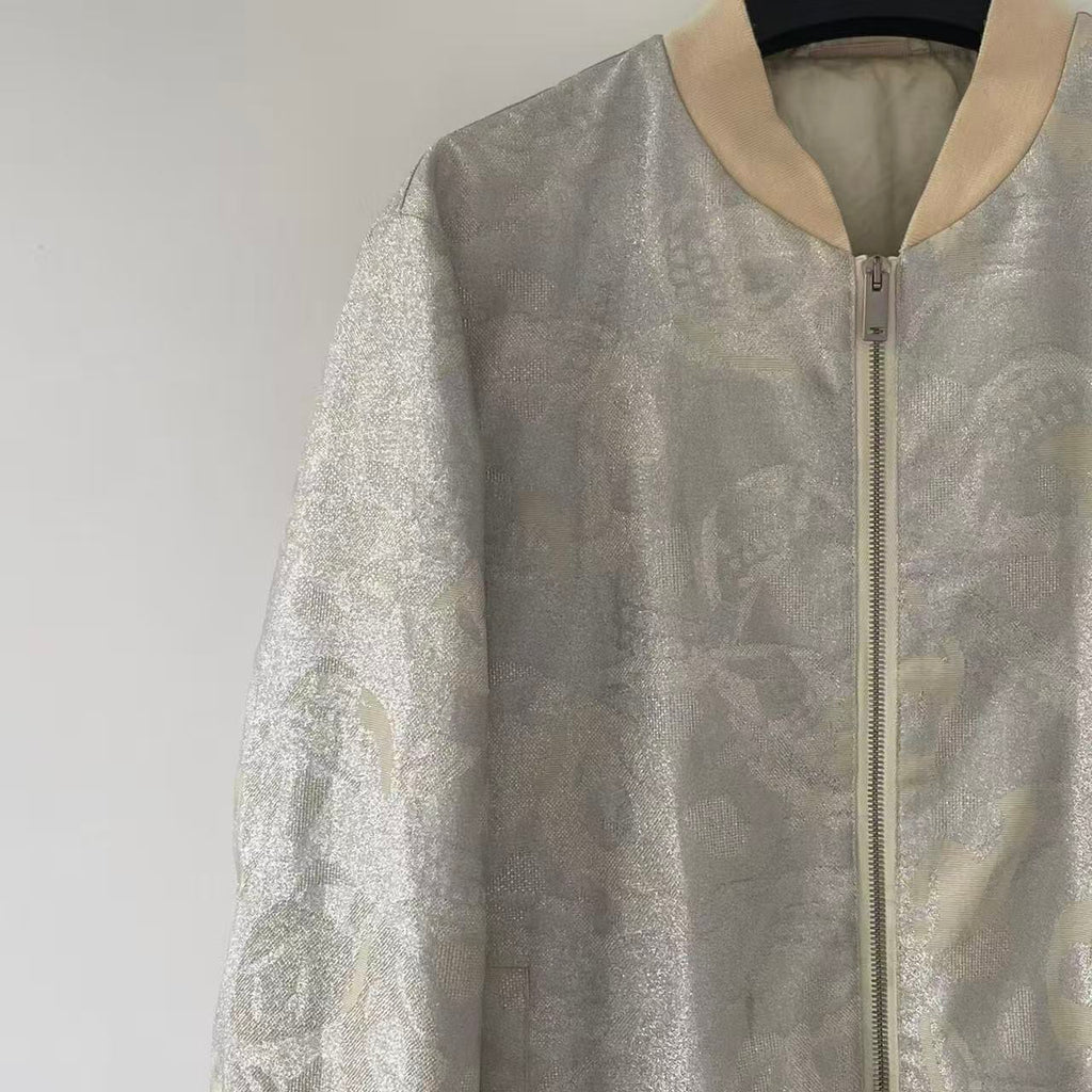 Alexander Mcqueen 15SS Silver Bomber Jacket