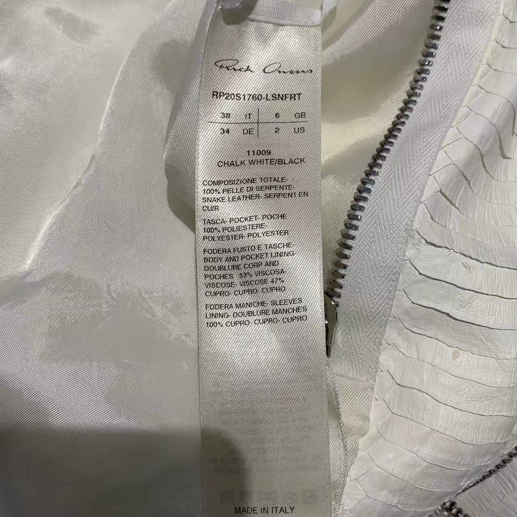 Rick Owens 20SS Tecual Snakeskin Leather Jacket