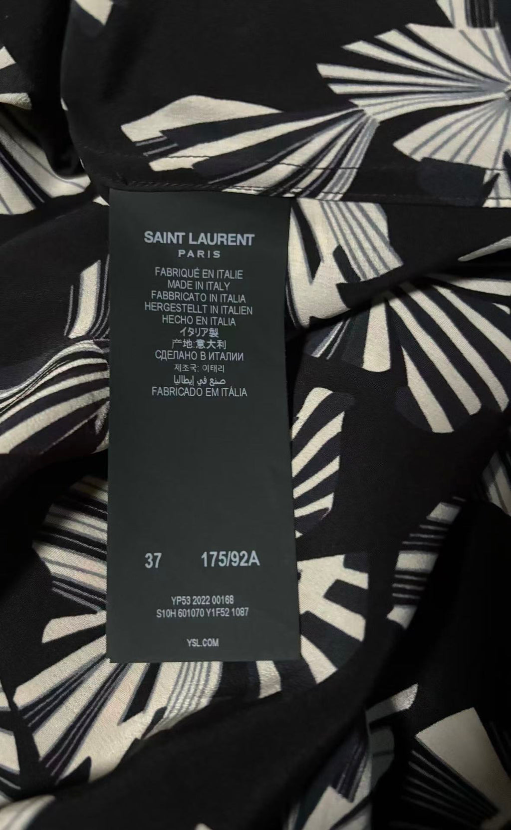 Saint Laurent 22SS Origami Print Silk Shirt