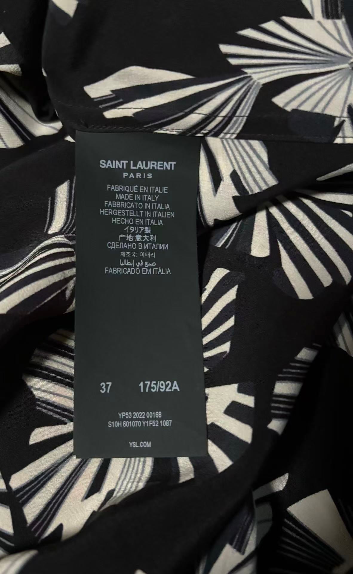 Saint Laurent 22SS Origami Print Silk Shirt