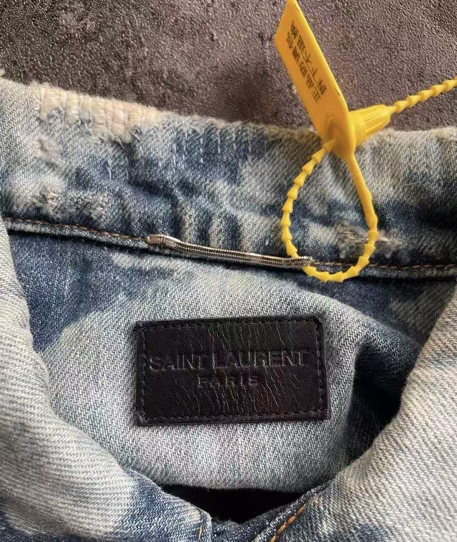 Saint Laurent SS16 Bleached Denim Jacket