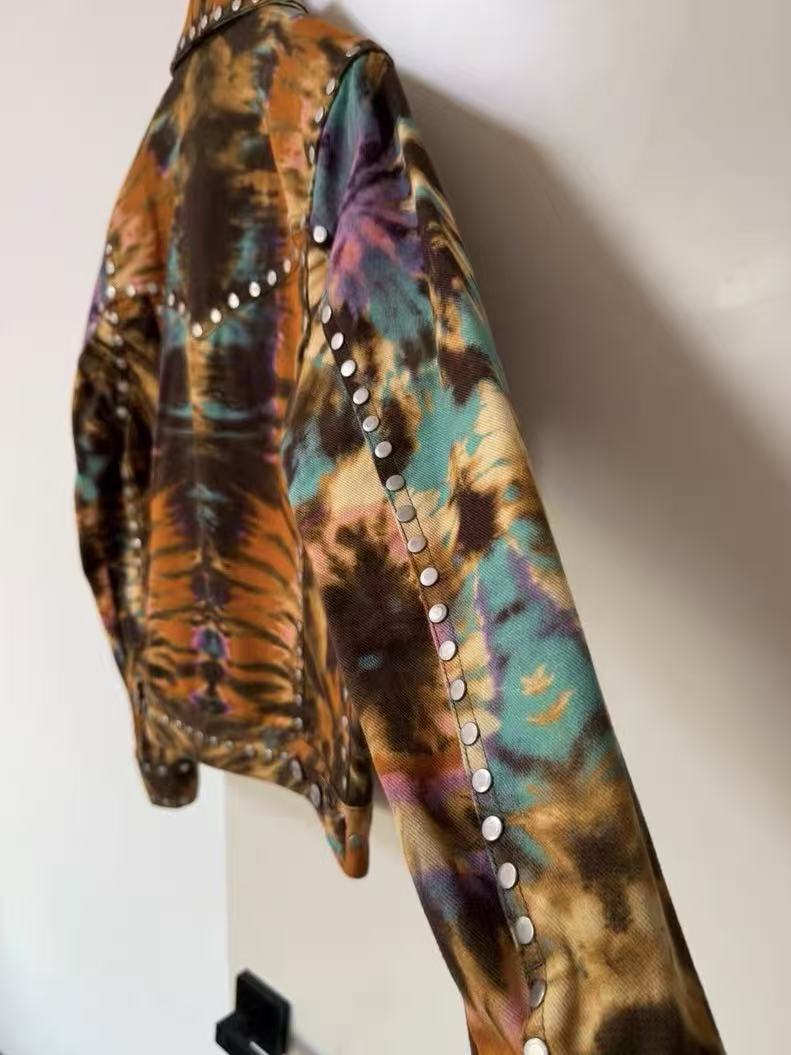 Dries Van Noten 19AW Tie-Dye Studded Denim Jacket