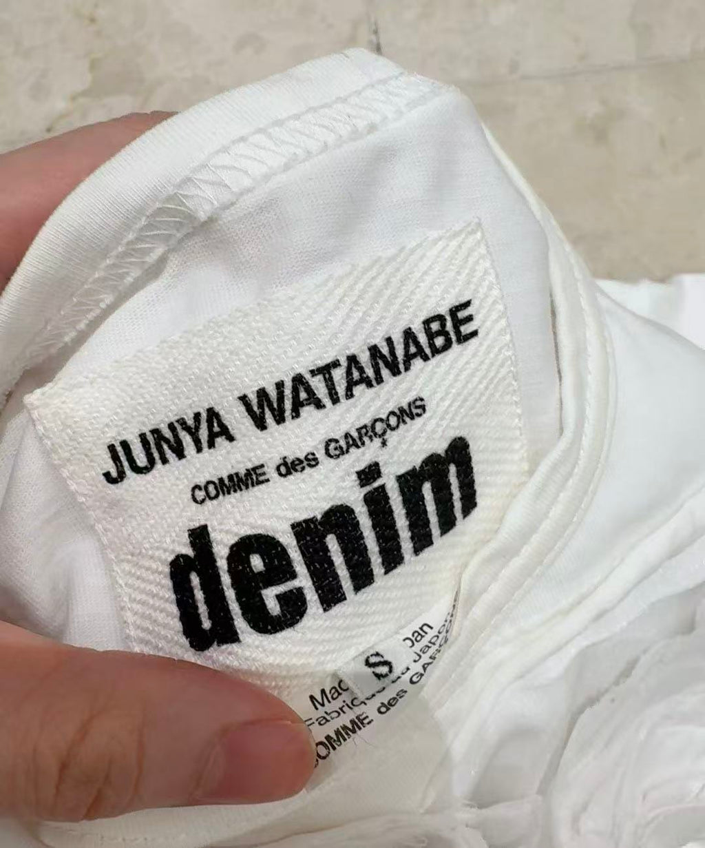 Junya Watanabe CDG 3D Appliqué Floral Short Sleeve T-shirt