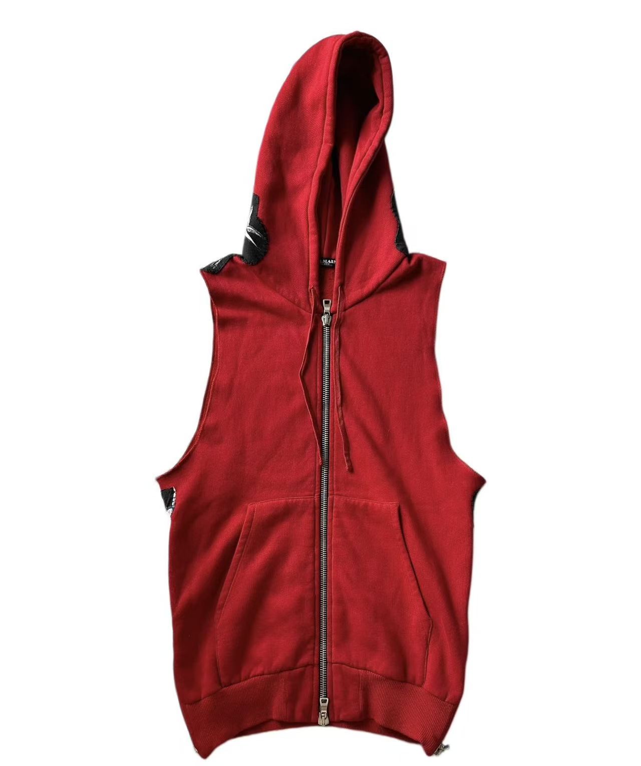 Balmain 11ss tiger graffiti patch vest hoodie