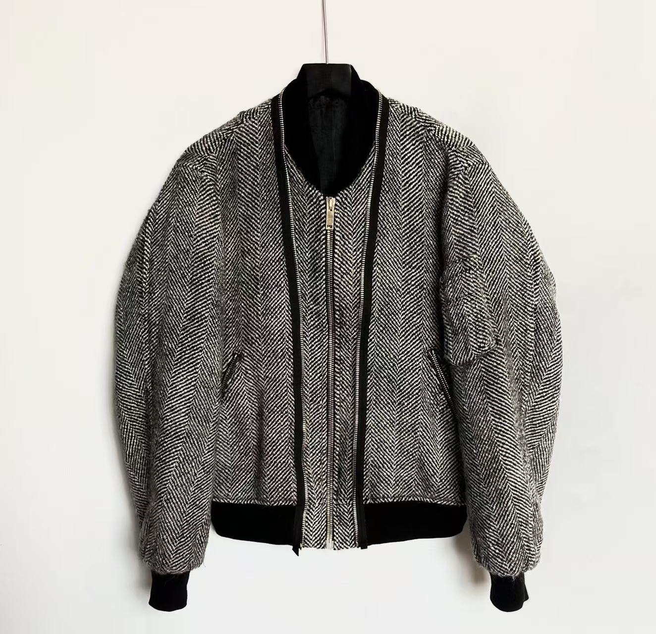 Alexander McQueen FW2013 Herringbone Tweed Bomber Jacket