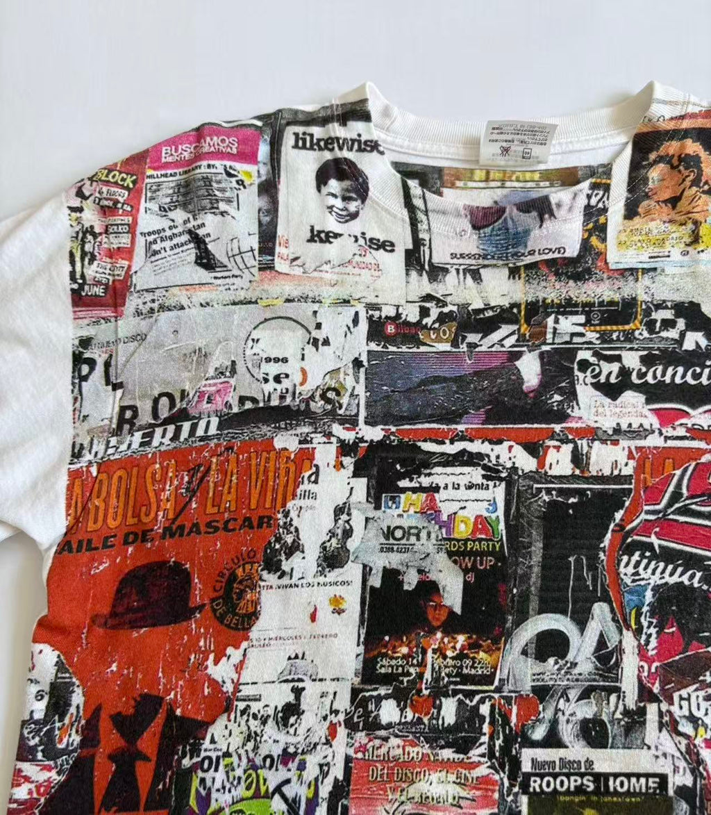 Junya Watanabe MAN eYe Poster Collage Print Short Sleeve Tee